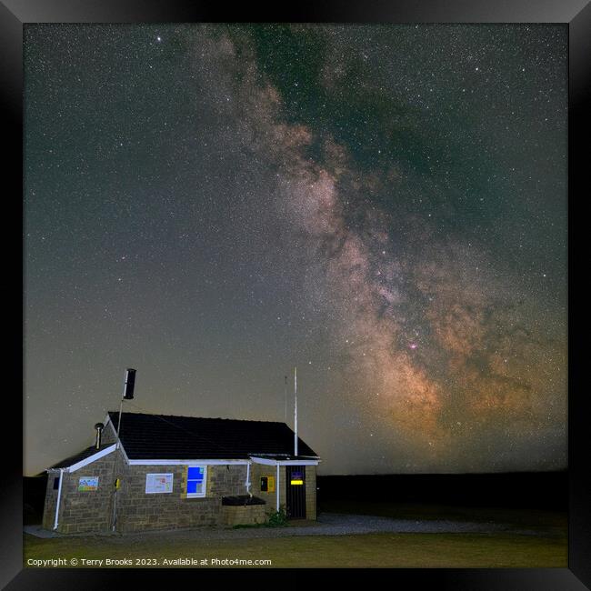 The Old Coastguard Station in Rhossili, Gower, Wales ft the Milky Way Core Framed Print by Terry Brooks