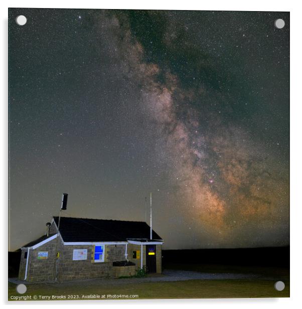 The Old Coastguard Station in Rhossili, Gower, Wales ft the Milky Way Core Acrylic by Terry Brooks