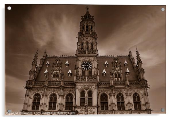 Oudenaarde Town Hall Facade Sepia Acrylic by Imladris 