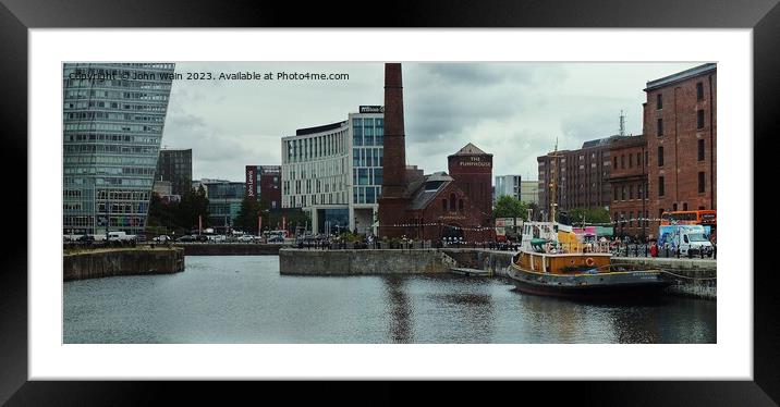 The Pump House on Hartley Quay in Liverpool Docks Framed Mounted Print by John Wain