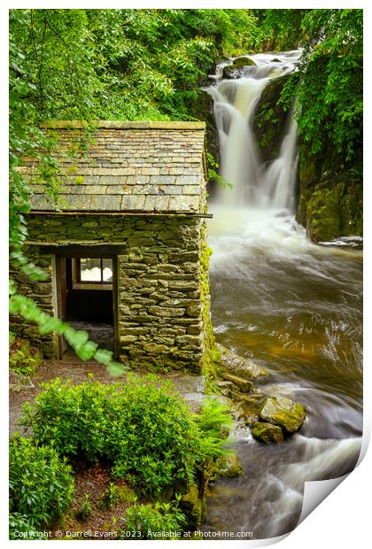 Hut by the River Print by Darrell Evans