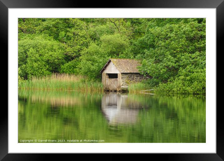 Rydal Water Boathouse Framed Mounted Print by Darrell Evans