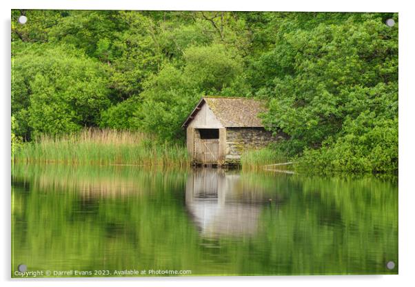 Rydal Water Boathouse Acrylic by Darrell Evans