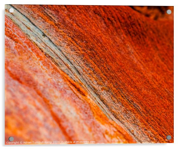 Burnt ochre sandstone cutting Acrylic by Adrian Turnbull-Kemp