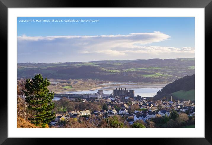 View from Conwy Mountain Framed Mounted Print by Pearl Bucknall