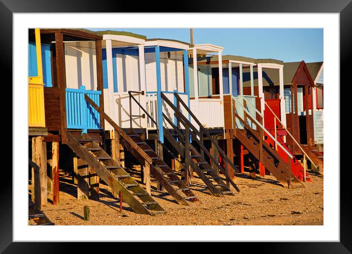 Thorpe Bay Beach Huts England Essex UK Framed Mounted Print by Andy Evans Photos