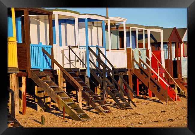 Thorpe Bay Beach Huts England Essex UK Framed Print by Andy Evans Photos