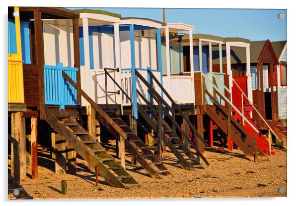 Thorpe Bay Beach Huts England Essex UK Acrylic by Andy Evans Photos