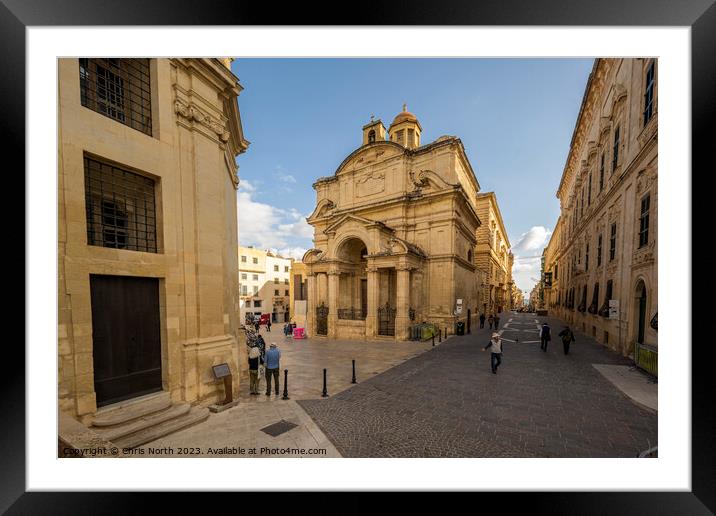 The lady of our victory is church Valletta, Malta. Framed Mounted Print by Chris North