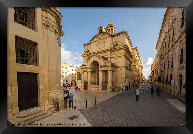 The lady of our victory is church Valletta, Malta. Framed Print by Chris North