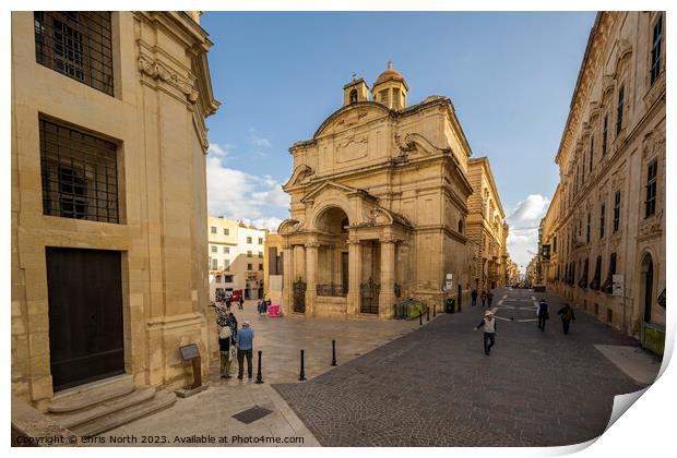 The lady of our victory is church Valletta, Malta. Print by Chris North