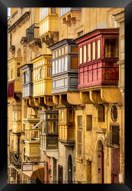 Historic buildings of Valletta, Malta. Framed Print by Chris North