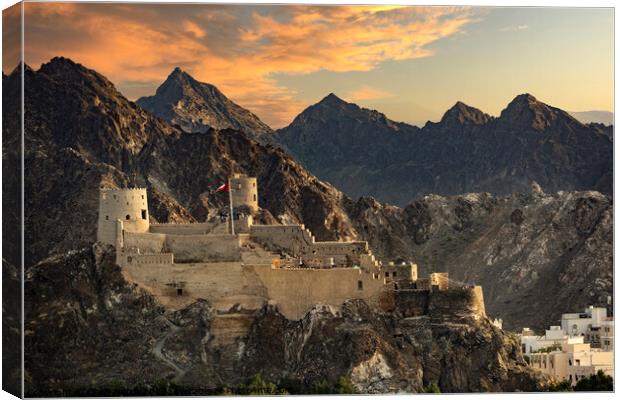 The Al Mirani Fort.  Muscat, Oman. Canvas Print by Chris North