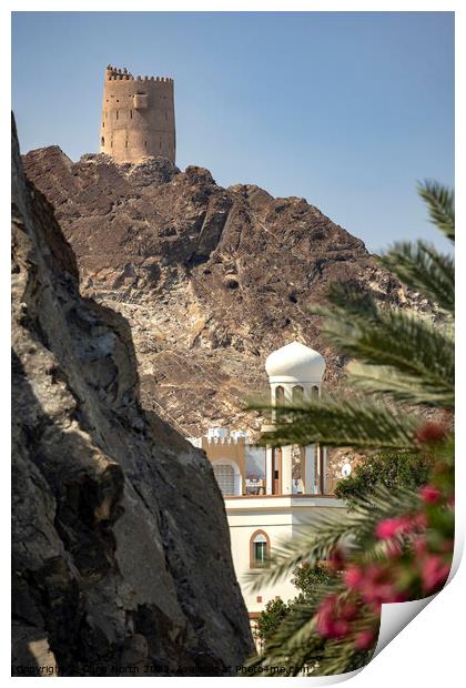 City watchtower, Muscat, Oman. Print by Chris North