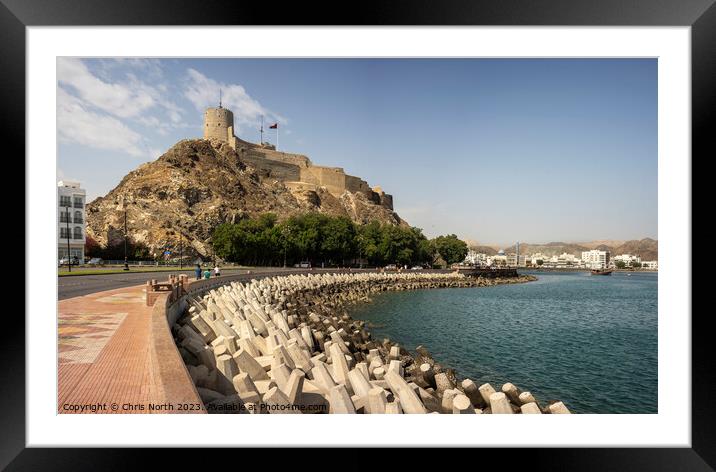 The Al Mirani Fort.  Muscat, Oman. Framed Mounted Print by Chris North