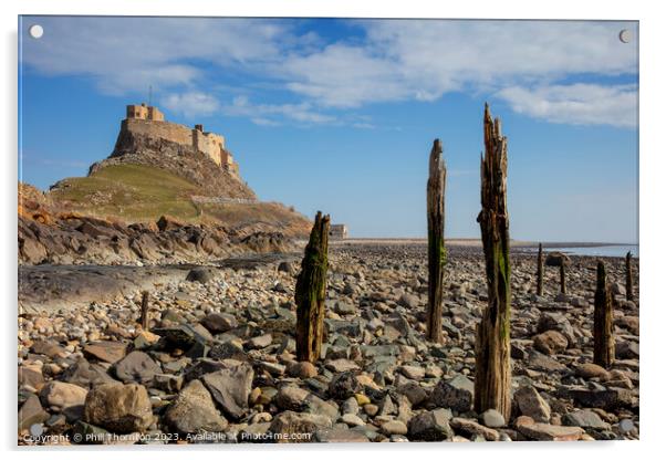 The Majestic Lindisfarne Castle, Holy Island, Nort Acrylic by Phill Thornton