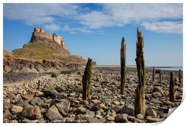 The Majestic Lindisfarne Castle, Holy Island, Nort Print by Phill Thornton