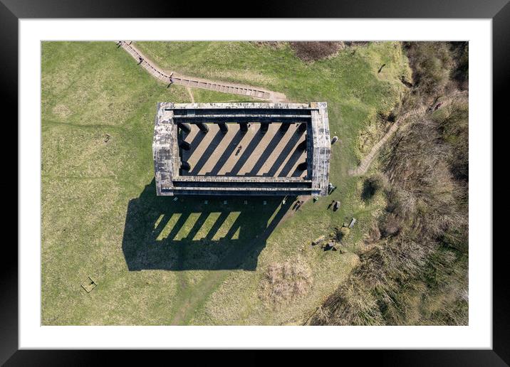Penshaw Monument Aerial View Framed Mounted Print by Apollo Aerial Photography