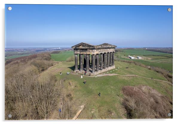 Penshaw Monument Aerial  Acrylic by Apollo Aerial Photography