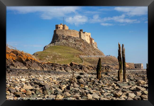 Majestic Lindisfarne Castle, Holy Island, Northumb Framed Print by Phill Thornton