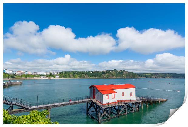 Old historic lifeboat station at Tenby in Wales. Print by Tim Hill