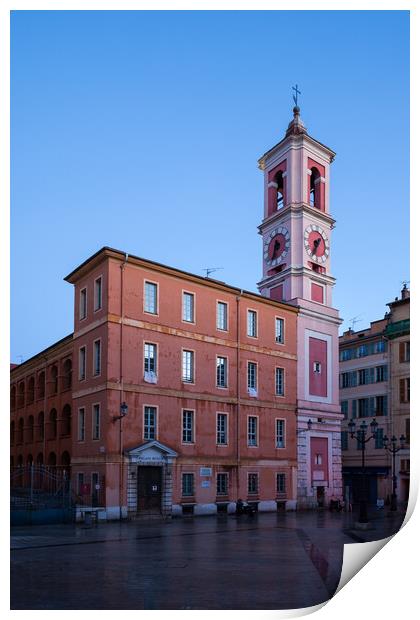 Rusca Palace at Dawn in City of Nice Print by Artur Bogacki