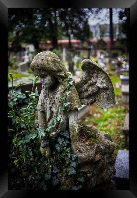 Little Angel With Broken Wing Framed Print by Artur Bogacki