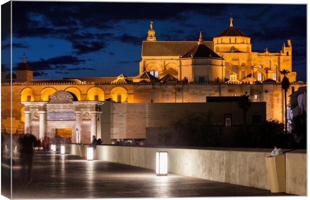 Mosque Cathedral of Cordoba by Night Canvas Print by Artur Bogacki