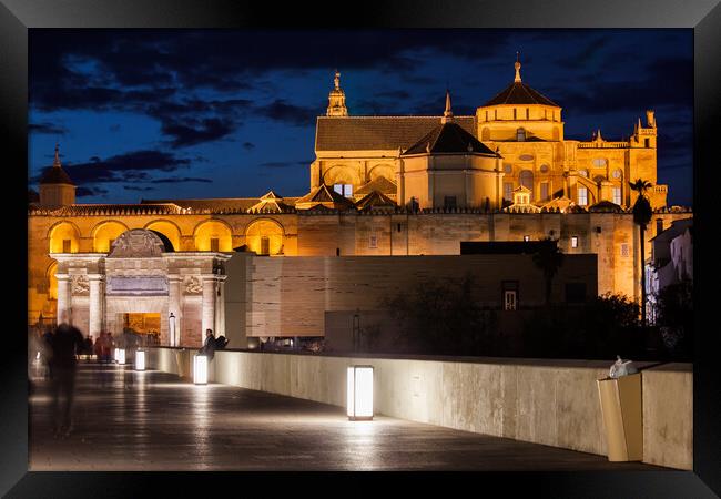 Mosque Cathedral of Cordoba by Night Framed Print by Artur Bogacki