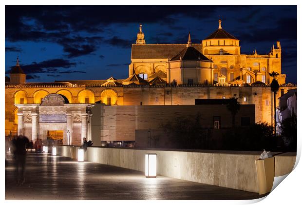 Mosque Cathedral of Cordoba by Night Print by Artur Bogacki