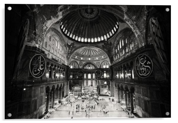Hagia Sophia Interior In Istanbul Acrylic by Artur Bogacki