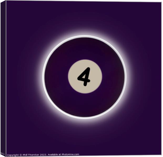 Eclipse of the Purple Pool Ball Canvas Print by Phill Thornton