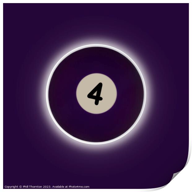 Eclipse of the Purple Pool Ball Print by Phill Thornton