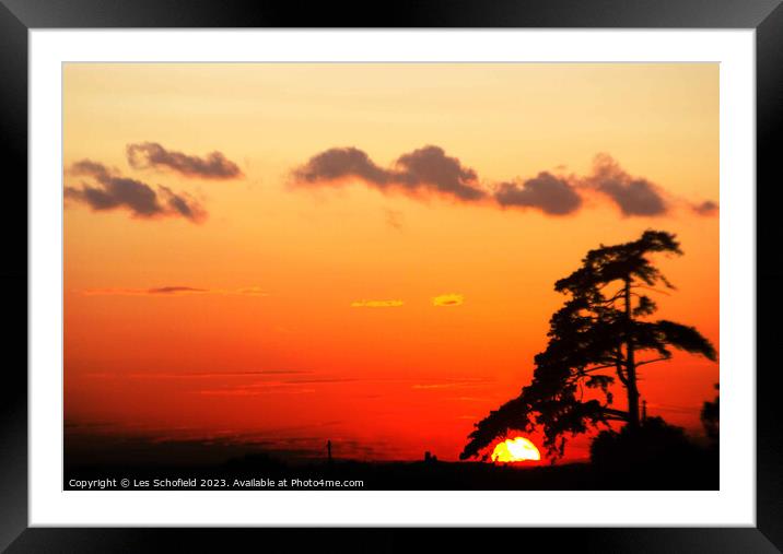 Radiant Sunset Over Majestic Landscape Framed Mounted Print by Les Schofield