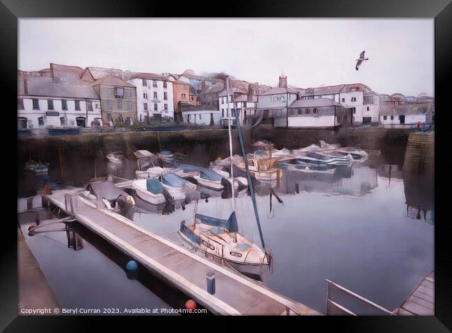 Captivating Nautical Charm Custom House Quay Falmo Framed Print by Beryl Curran