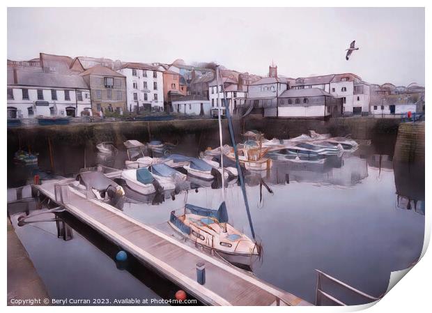 Captivating Nautical Charm Custom House Quay Falmo Print by Beryl Curran