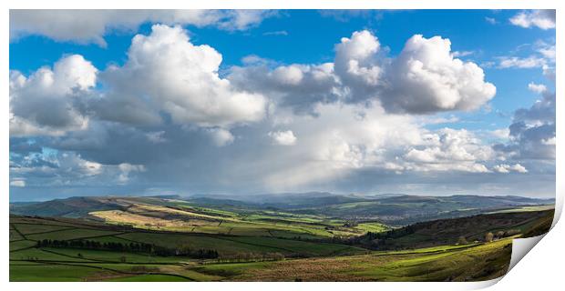 Clouds floating over High Peak hills Print by Andrew Kearton