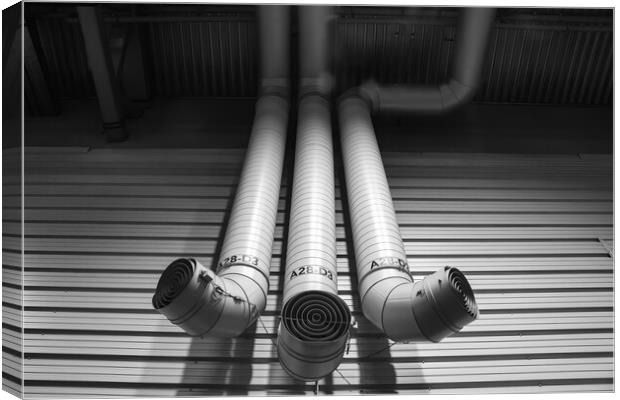 Heating Pipes Canvas Print by Glen Allen