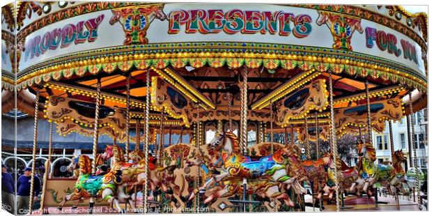 Carousel  Canvas Print by Les Schofield