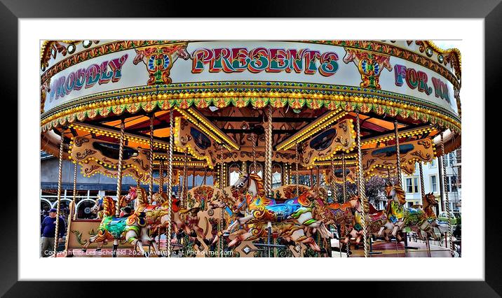 Carousel  Framed Mounted Print by Les Schofield