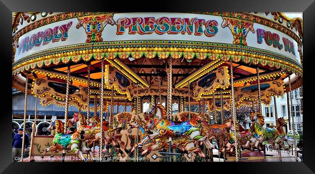 Carousel  Framed Print by Les Schofield