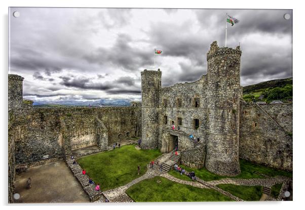 Harlech Castle Acrylic by Tony Bates