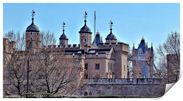 Majestic White Tower of London Print by Les Schofield