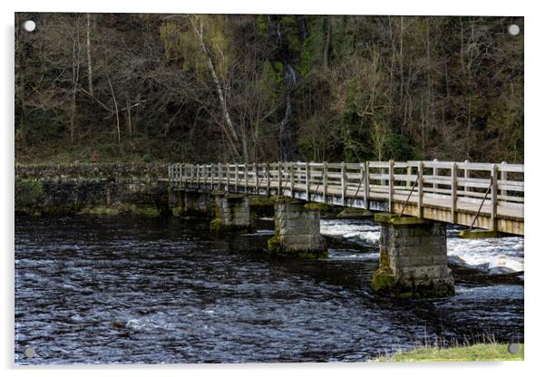 Footbridge Over the River Wharfe Acrylic by Glen Allen