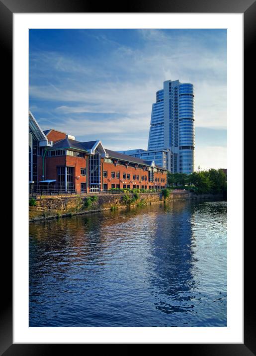 Bridgewater Place and River Aire in Leeds Framed Mounted Print by Darren Galpin