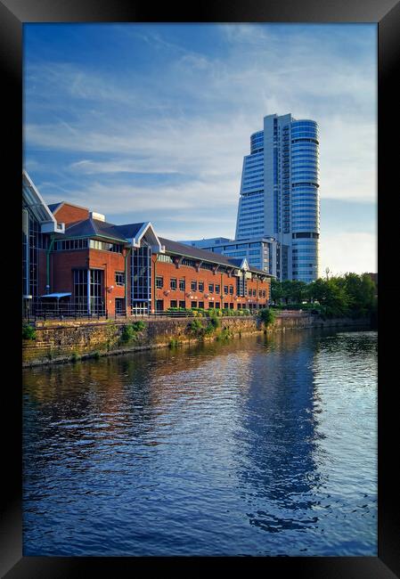 Bridgewater Place and River Aire in Leeds Framed Print by Darren Galpin
