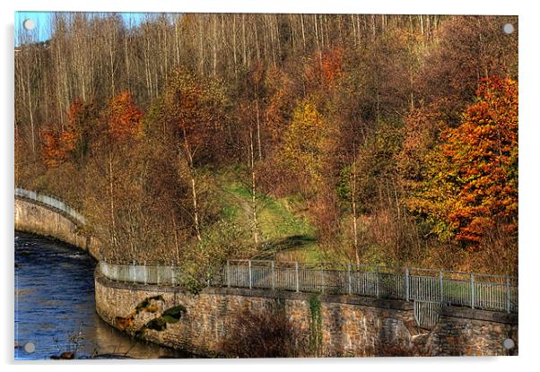River Rhymney Autumn Acrylic by Steve Purnell