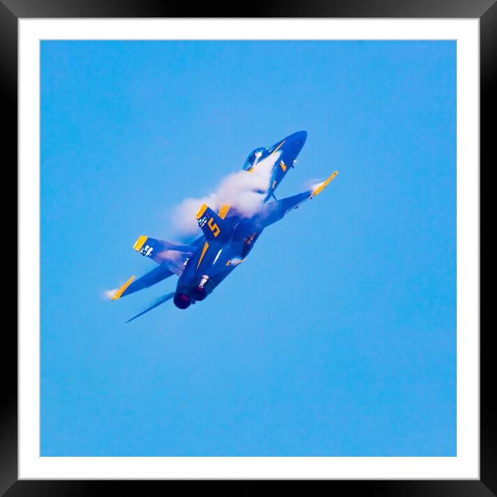 A Blue Angel Heading Skywards  Framed Mounted Print by Chris Lord