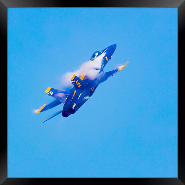 A Blue Angel Heading Skywards  Framed Print by Chris Lord