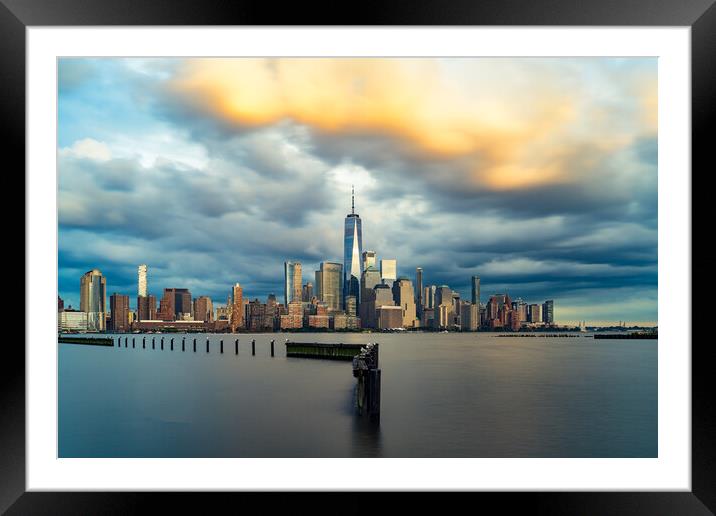 Seven Fifteen PM, New York Harbor Framed Mounted Print by Chris Lord